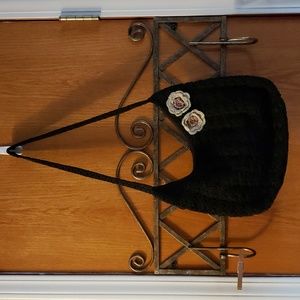 Croft & Barrow Crocheted Bag - Black